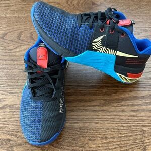 Nike Men's metcon 8 Black and Blue Athletic Shoes - 10.5